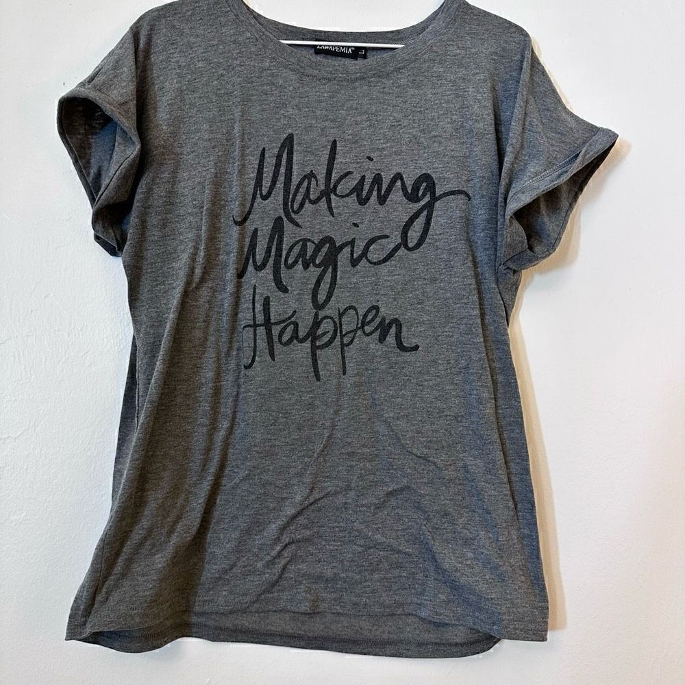 ZAWAPEMIA Women's Graphic Tee Making Magic Happen Disney Short Sleeve Shirt Size